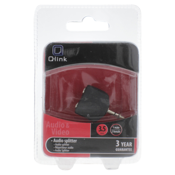 Q-Link stereo splitter 3,5mm 1 stuk male / 2 stuk female