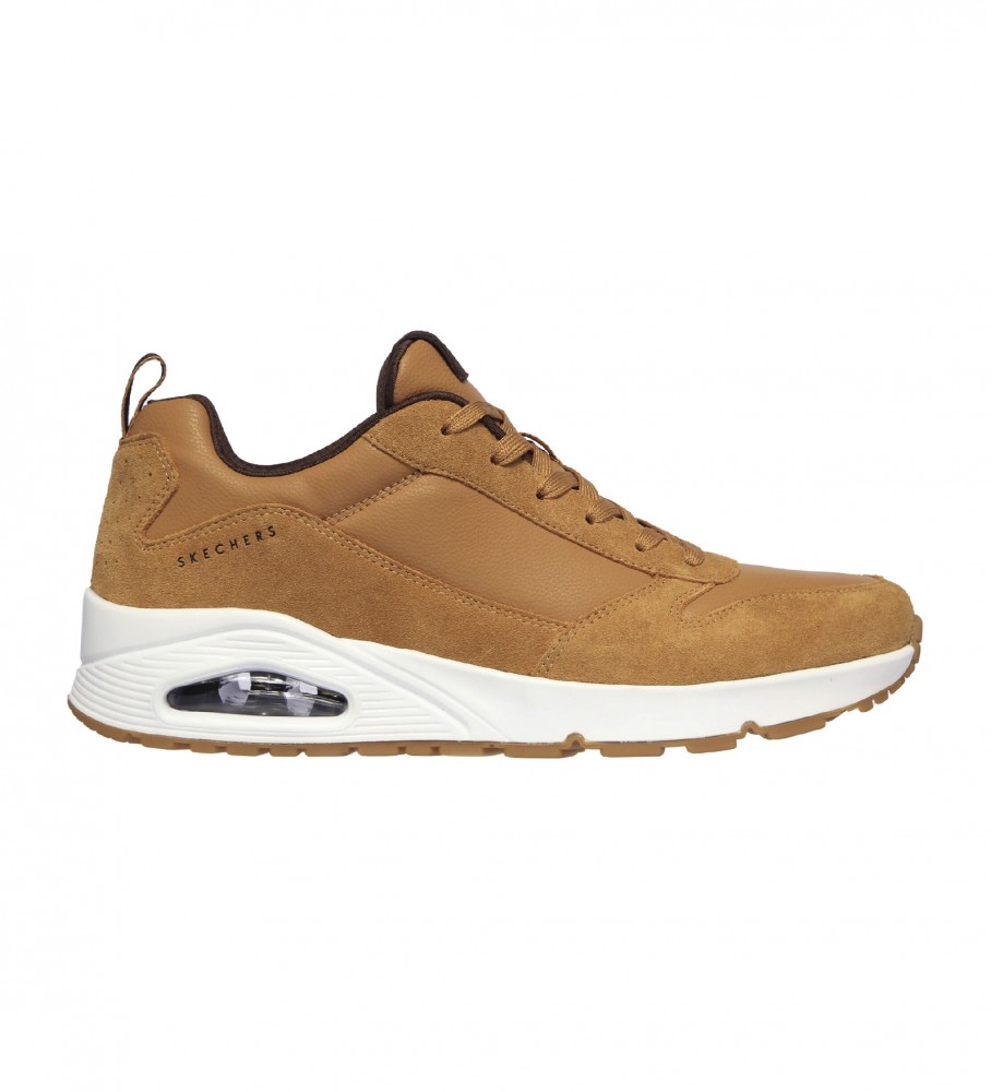 Tênis Skechers Uno de couro marrom