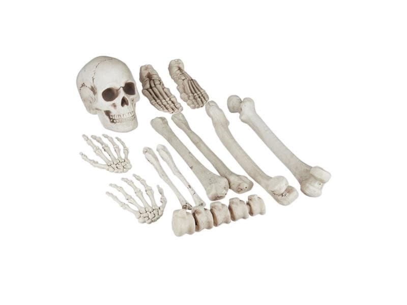 relaxdays Deko-Knochen 12-teiliges Set Halloween Skelett