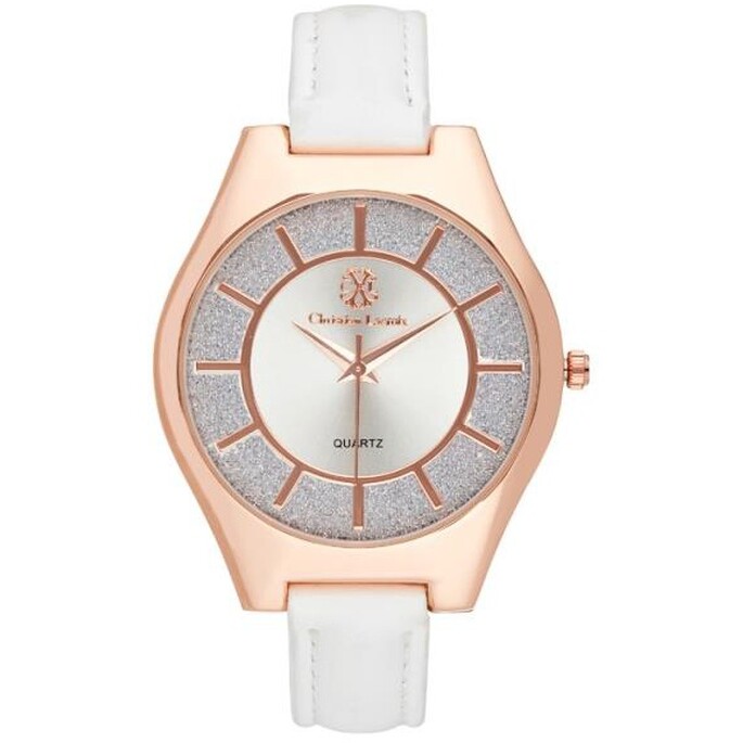 Montre - Polyuréthane blanc & acier inoxydable rosegold