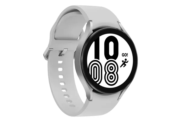 [OUTLET] - Samsung Galaxy Watch4 - 44 mm - sølv - smart ur med sportsbånd - hvid - display 1.36