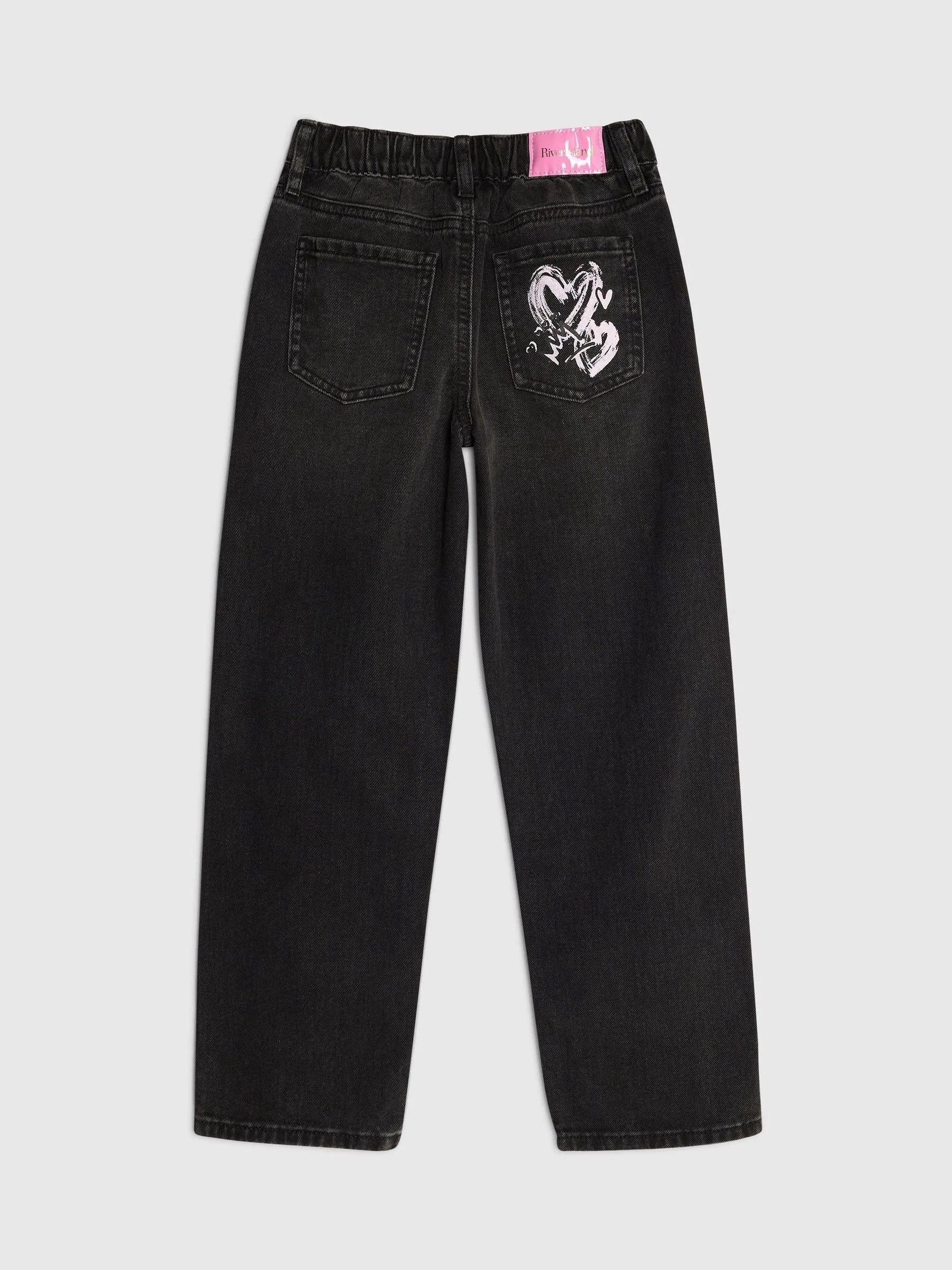 River Island Grafiti Straight Leg Jeans