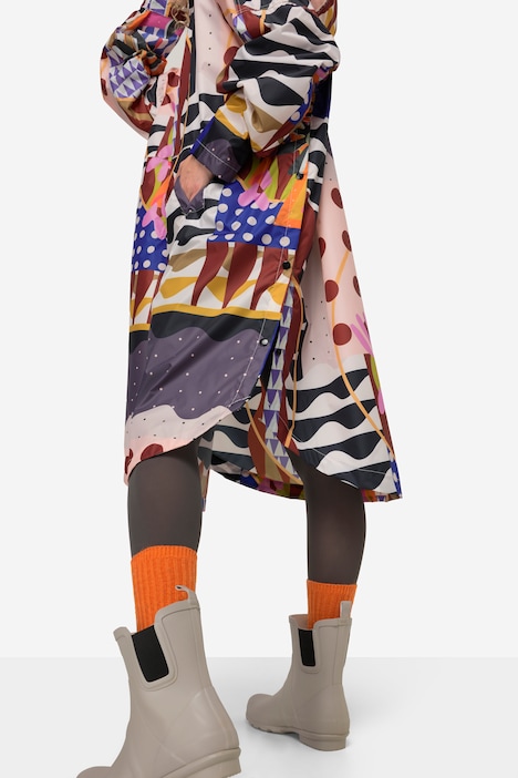 Funktions-Regencape, Unisex, Print, Kapuze