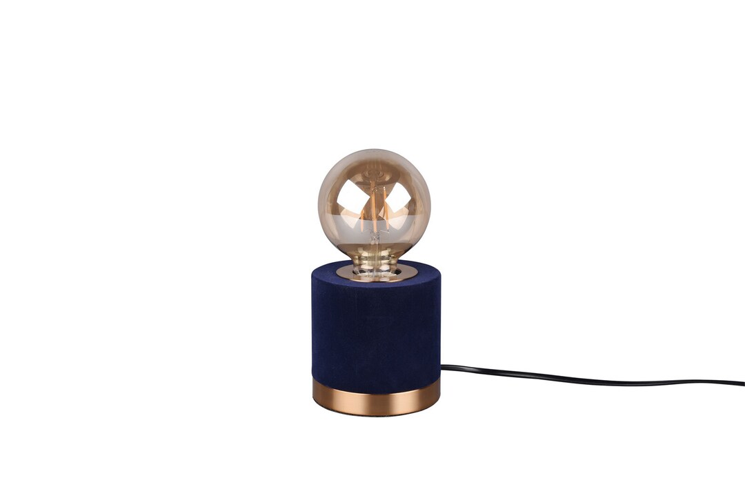 Retrofit Tischlampe JUDY messingfarbig /blau