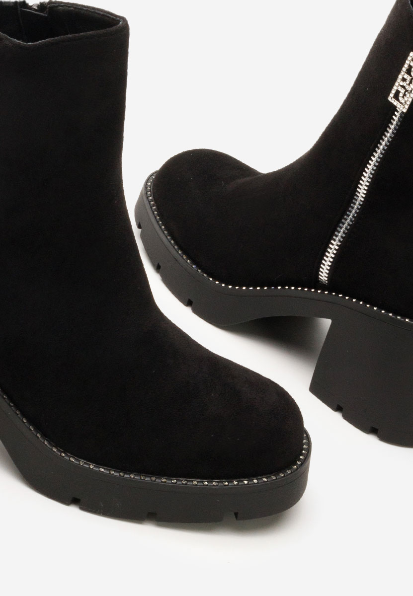 Bottines à gros talon noires Darlene