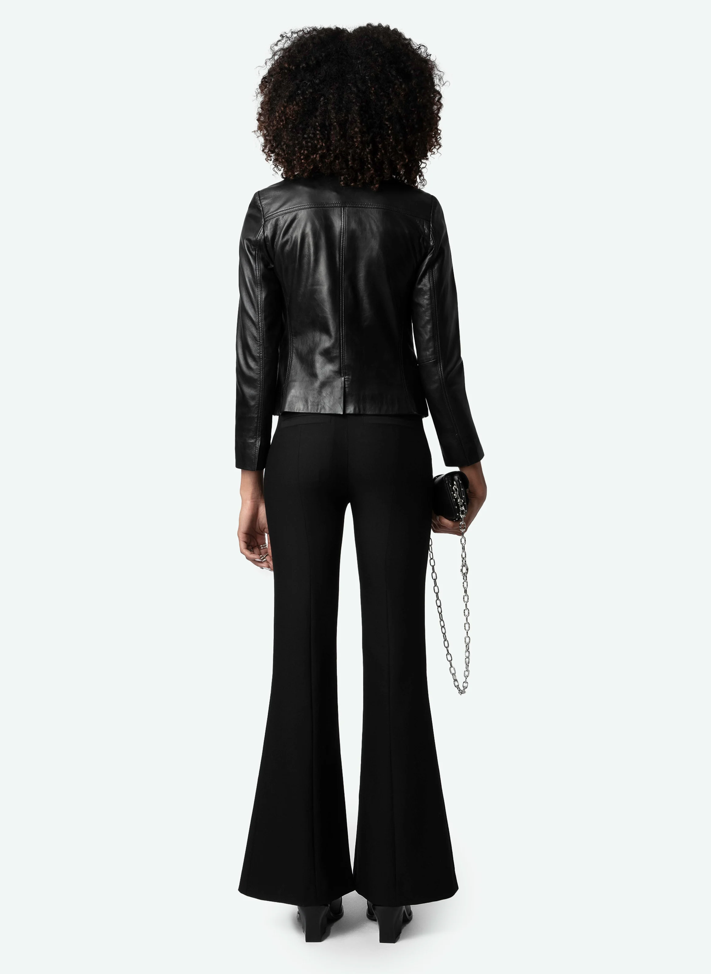 PREVY - Pantalon droit en fibres recyclées mélangées | Noir