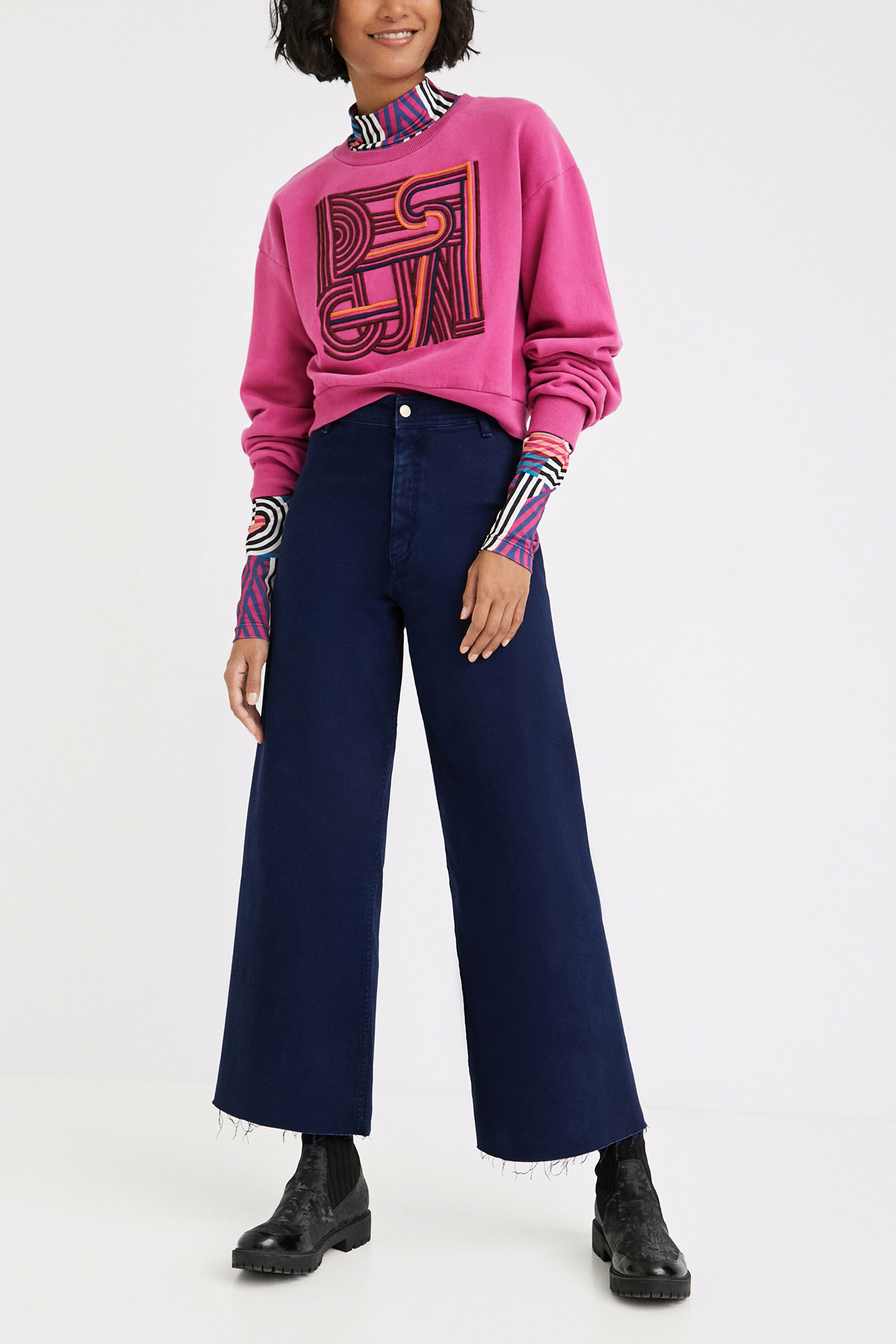 Jupe-culotte courte en jean