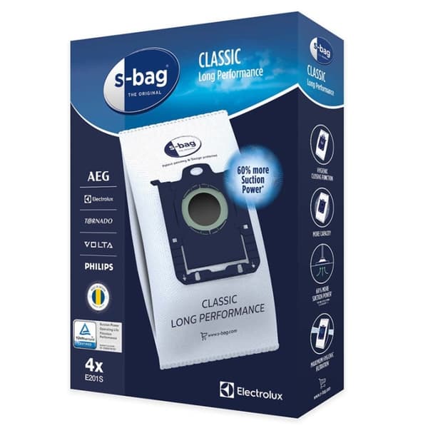 Electrolux E201S s-bag Støvsugerpose Classic Long Performance 4 stk