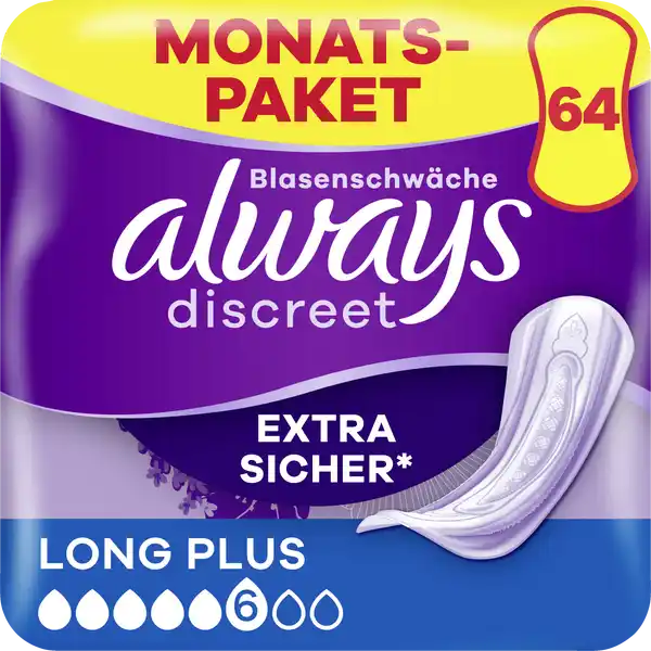 Monatspaket Discreet Inkontinenz Einlagen Long Plus