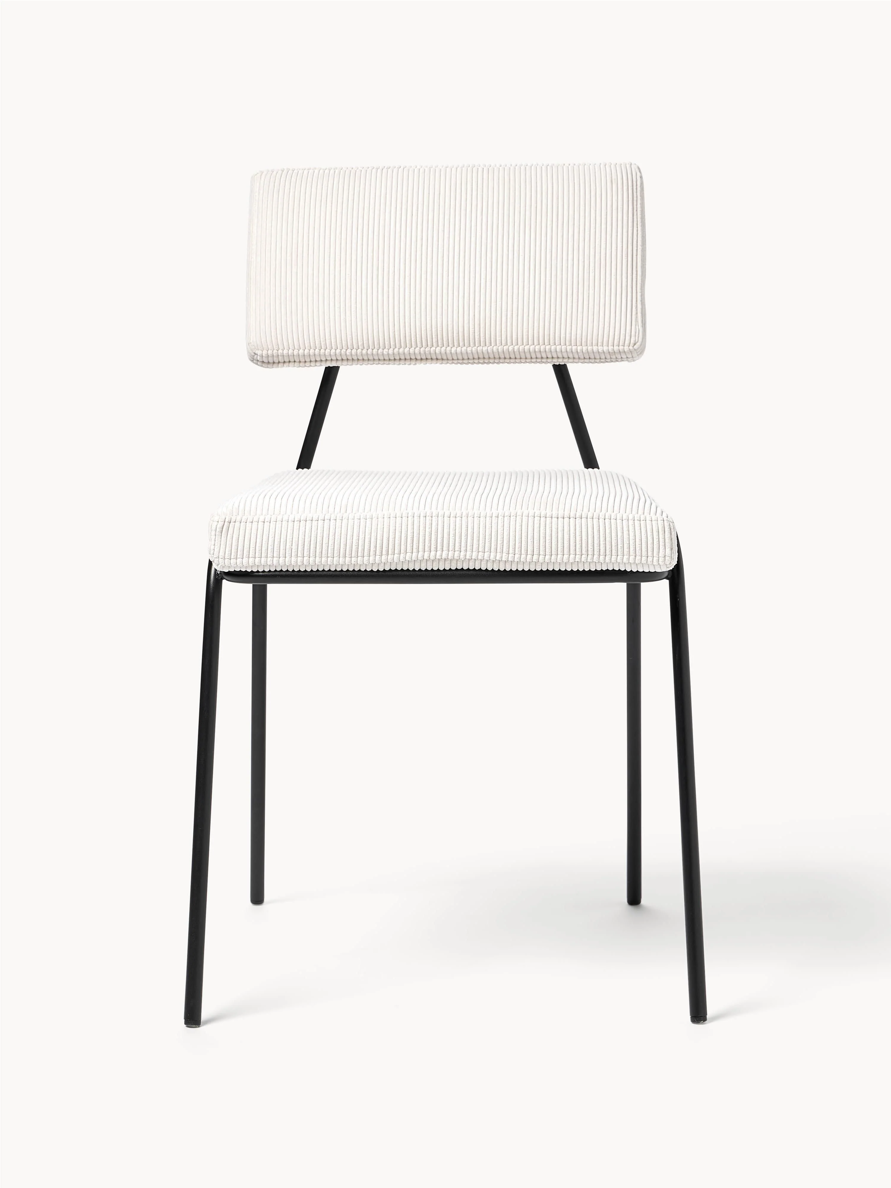 Corduroy gestoffeerde stoelen Mats, 2 stuks