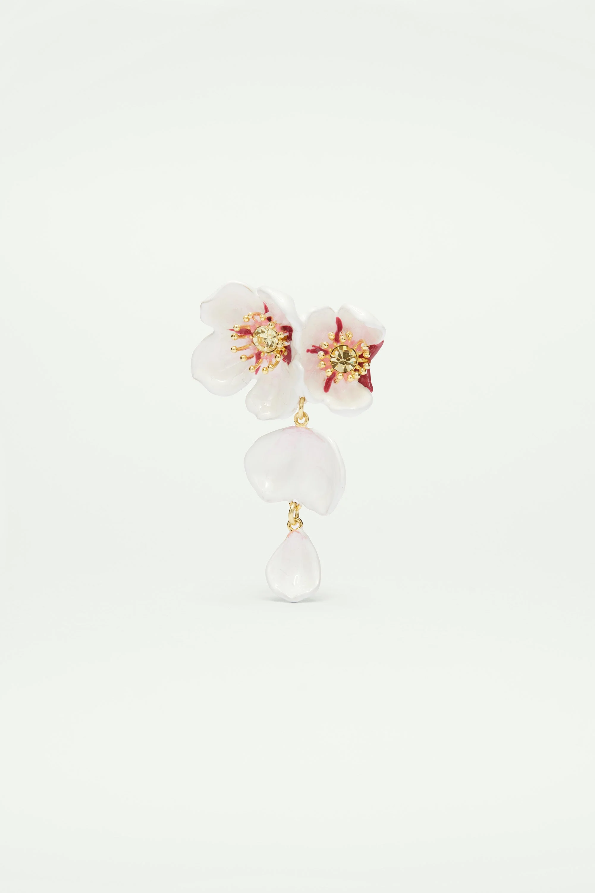 Broche fleurdu japon et pétale | Blanc