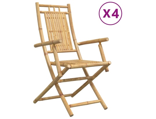 VIDAXL - Chaise pliante Chaises pliables de jardin lot de 4 53x66x99 cm bambou