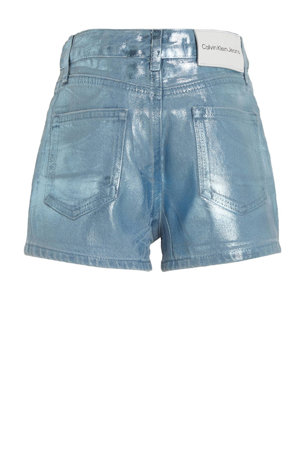 Calvin Klein coated denim short medium blue denim