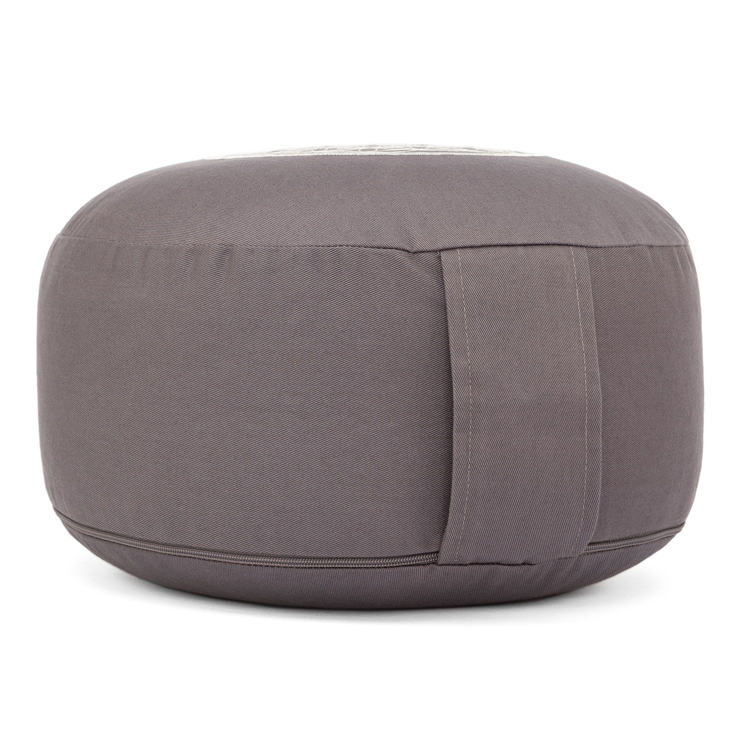bodhi Meditationskissen Rondo ECO anthrazit Stick Blume des Lebens