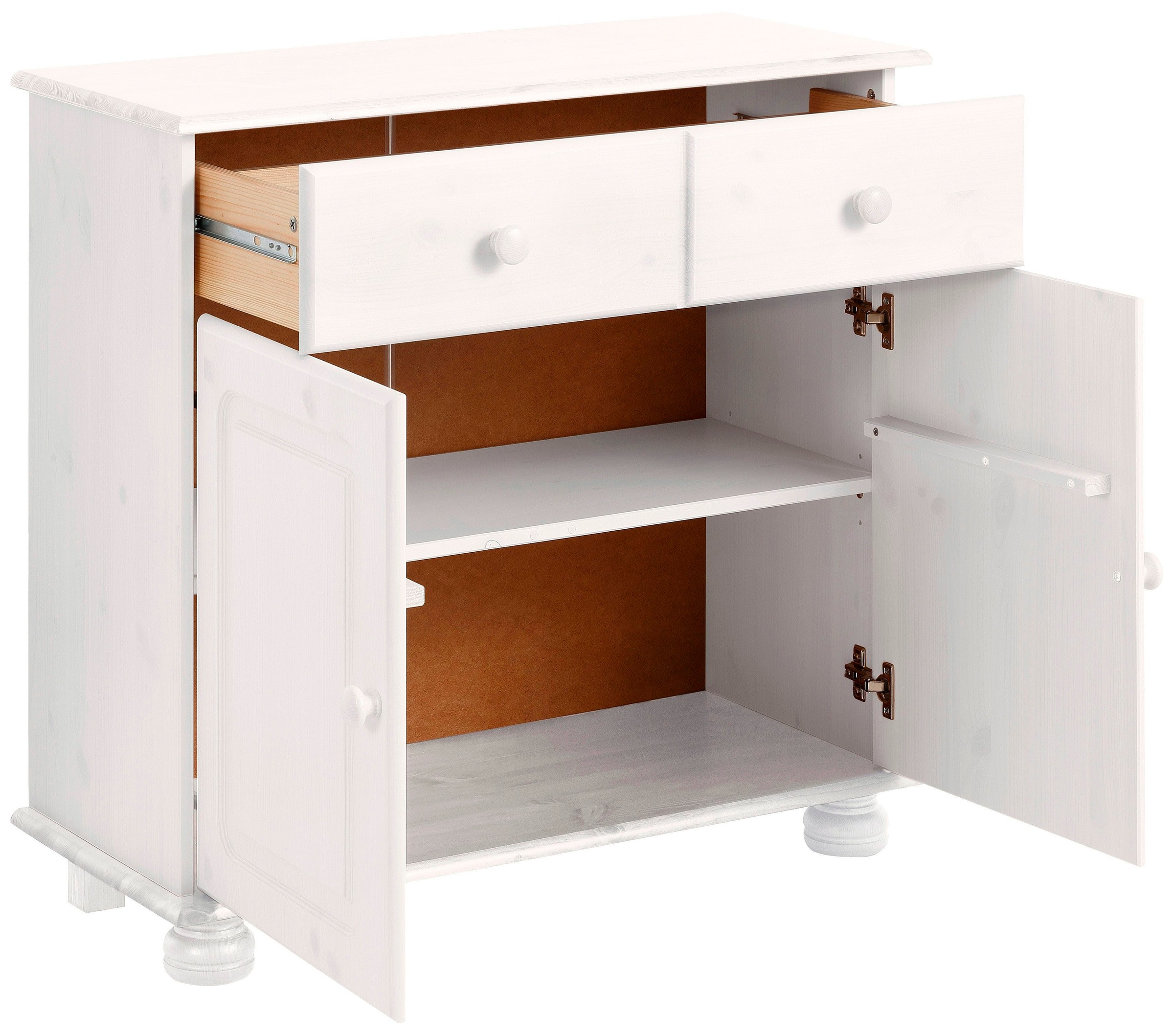 Home affaire Sideboard »Mette« Kommode mit gefrästen, kugelförmigen Füssen, Breite 80 cm