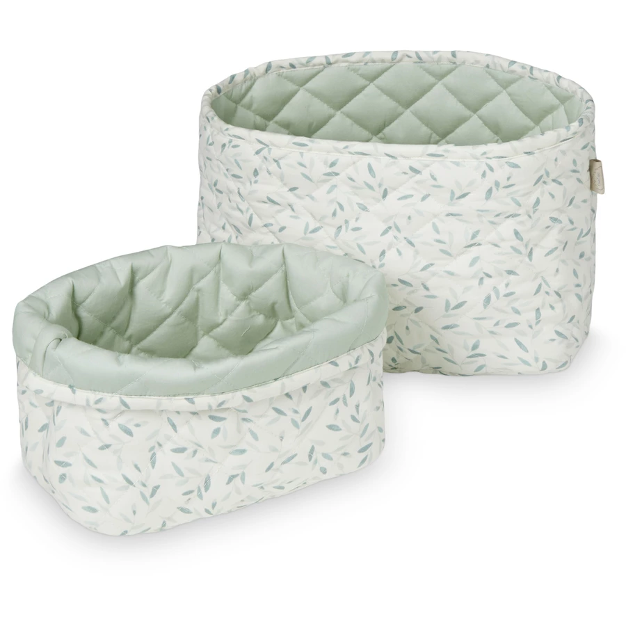Cam Cam® COPENHAGEN Gesteppte Aufbewahrungskörbe 2er Set Green Leaves
