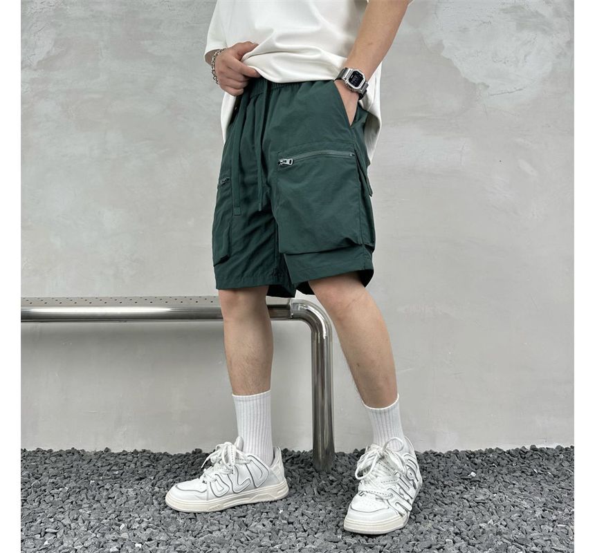 Derbundy - Effen cargoshorts met trekkoordtaille