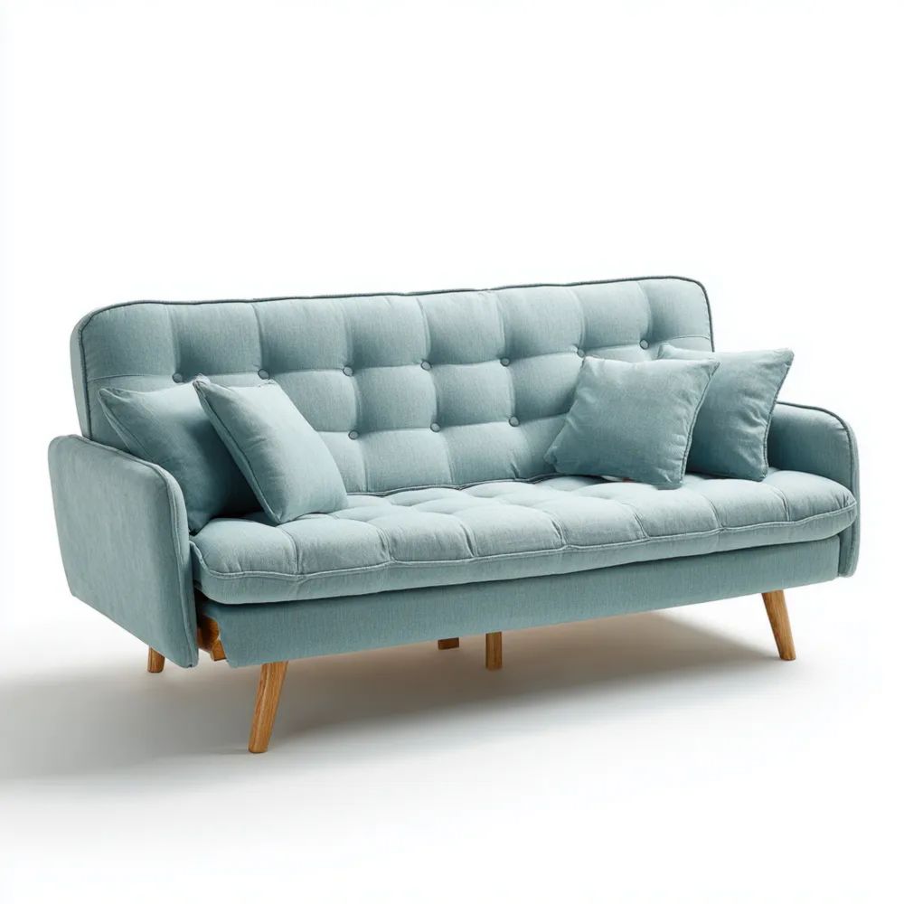 2-Sitzer-Sofa Stoffpolster 180x85x75 cm – Hellblau – Skandinavisches D