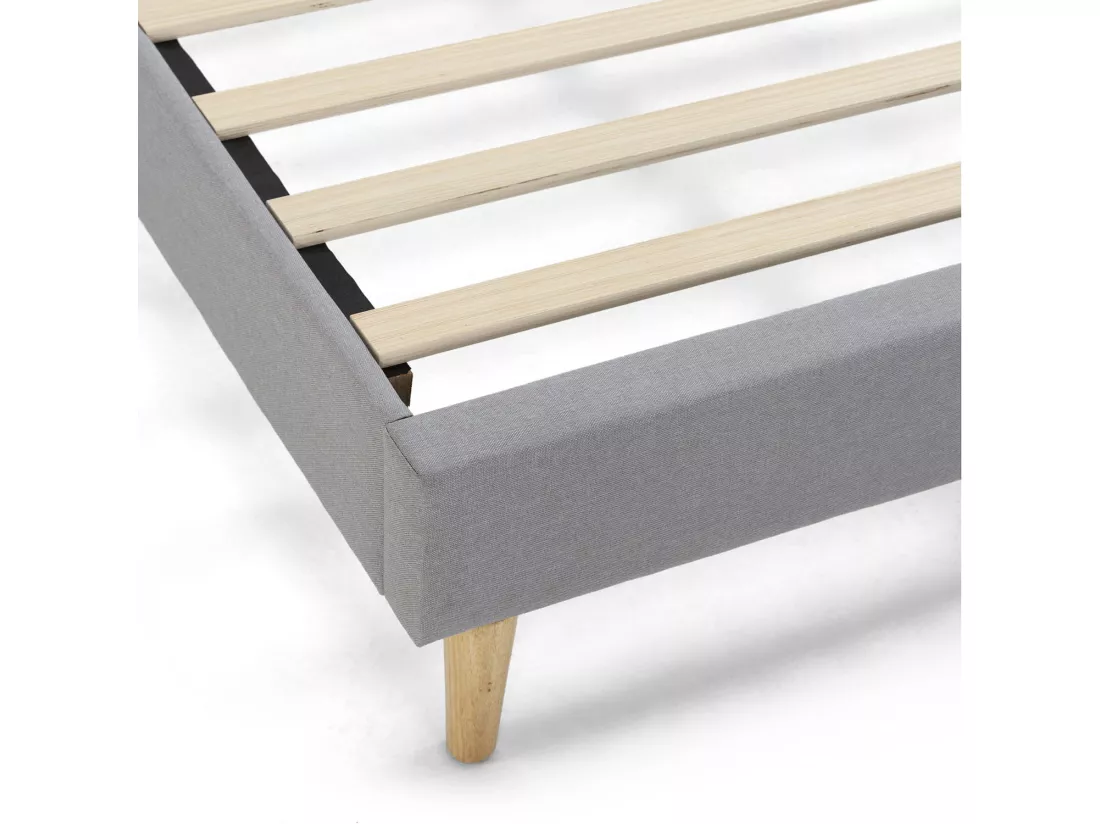Sommier tapissier Aura 140x190 cm Gris clair, Hauteur 30 cm