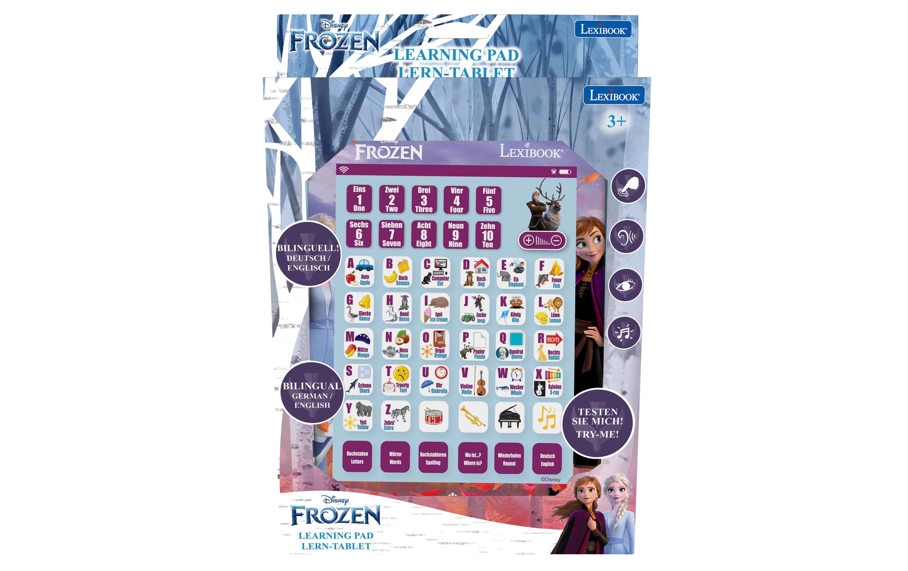 Lerncomputer Disney Frozen DE/ENBilinguales Lerntablet mit Alphabet und tollen Funktionen