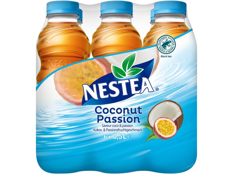 Nestea Schwarztee Kokosnuss-Passionsfrucht 6 Stück x 0.5 l Aromatisiertes Erfrischungsgetränk mit Tee-Extrakt
