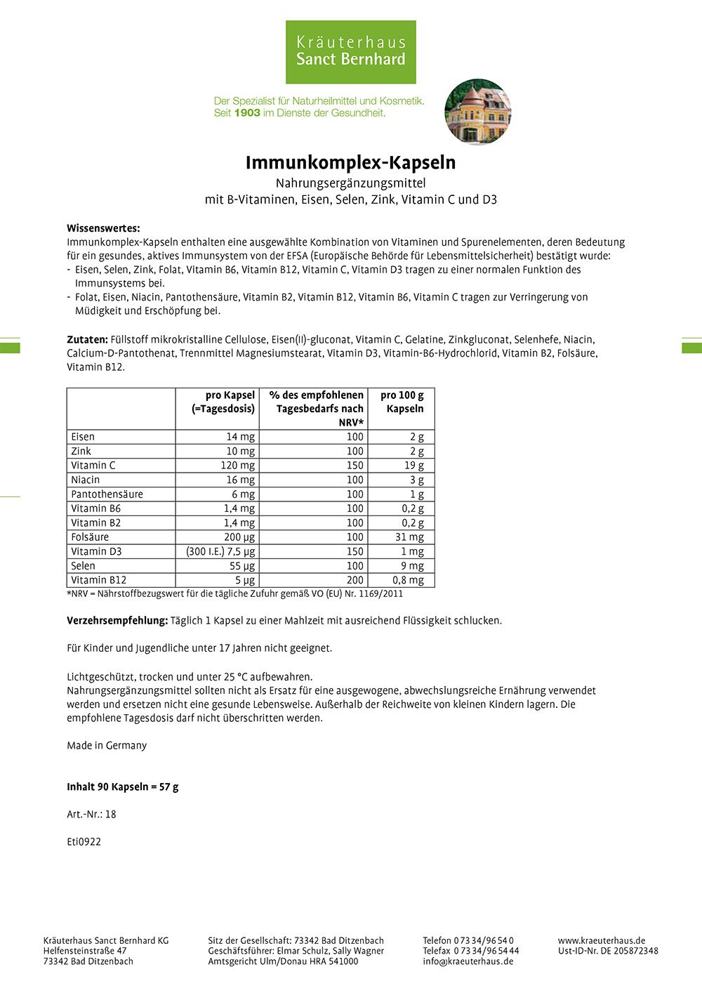 Sanct Bernhard Immunkomplex-Kapseln