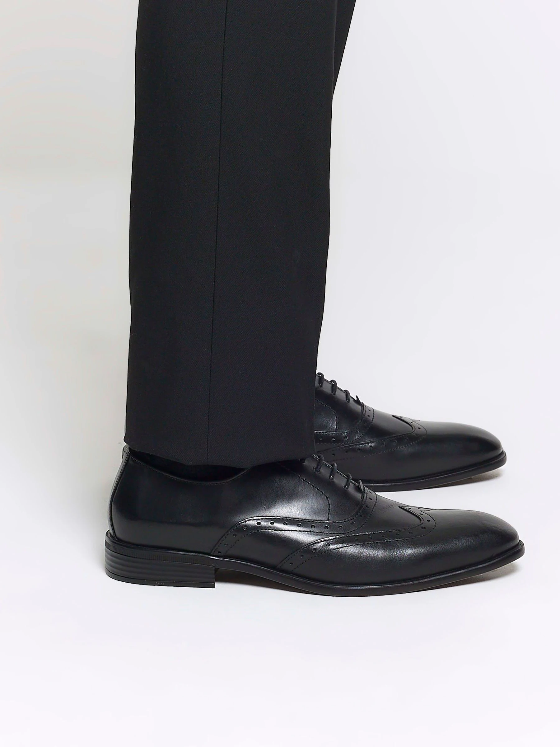 Zwart - River Island - Leren Oxford brogues