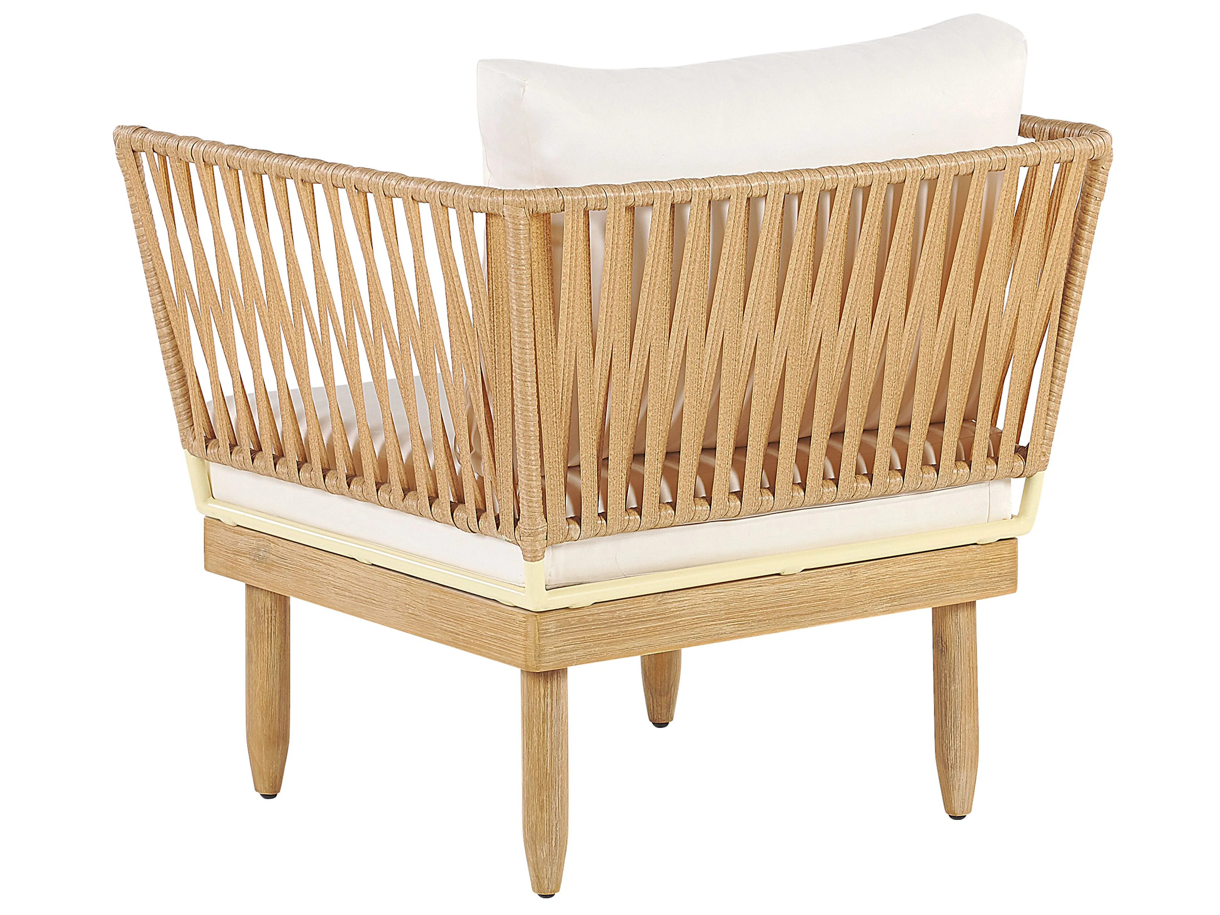 Loungeset met tafel 4-zits CREMONA rechtszijdig Acaciahout Gebroken wit