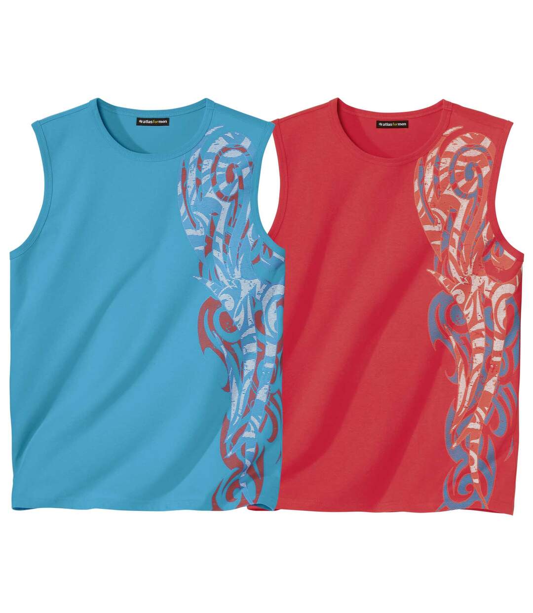 Lot de 2 Tee-Shirts Sans Manches Imprimé Maori