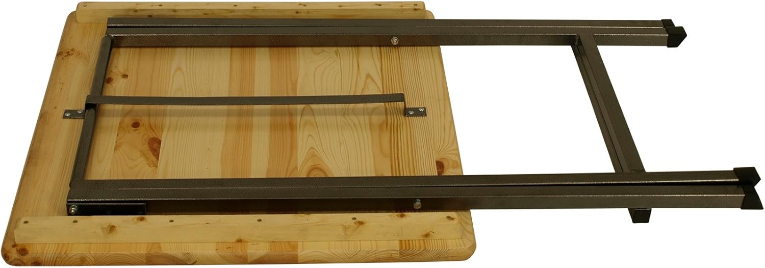 DEGAMO Stehtisch ZÜRICH 78x78cm quadratisch, Stahlgestell + Holzplatte, klar lackiert