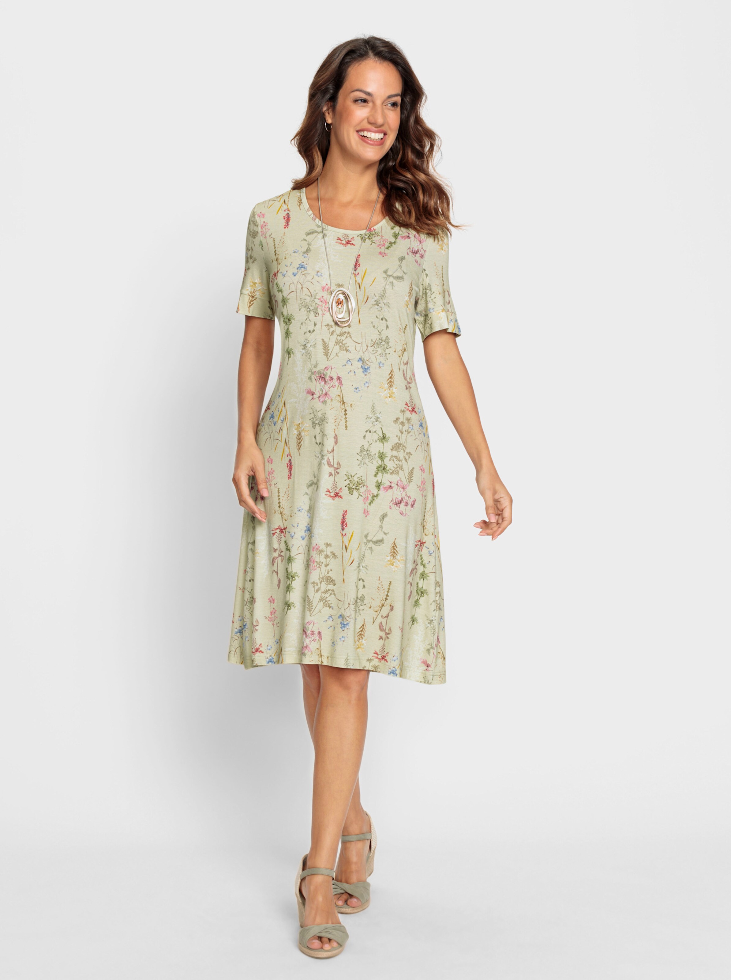 Jerseykleid mit Blümchen-Druck