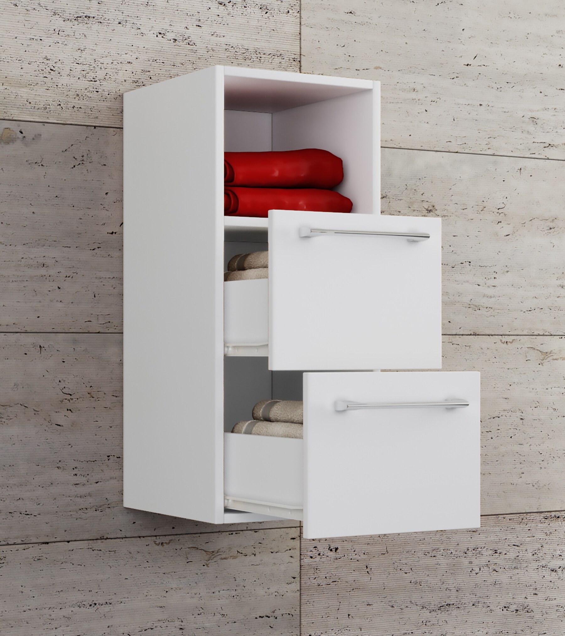 VCM Holz Badmöbel Wandregal Midischrank Badregal Badschrank Badezimmer Schublade Badinos S