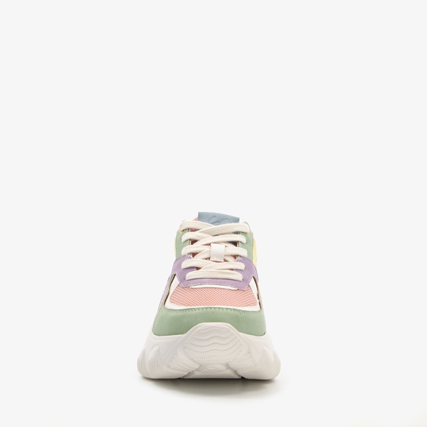 Supercracks dames dad sneakers met pasteltinten