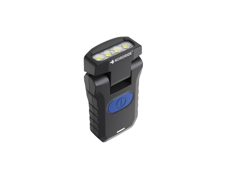 Nordride Taschenlampe LED Scout 350 lm, IP65 Wiederaufladbare multifunktionale Clipleuchte mit schwenkbarem Licht