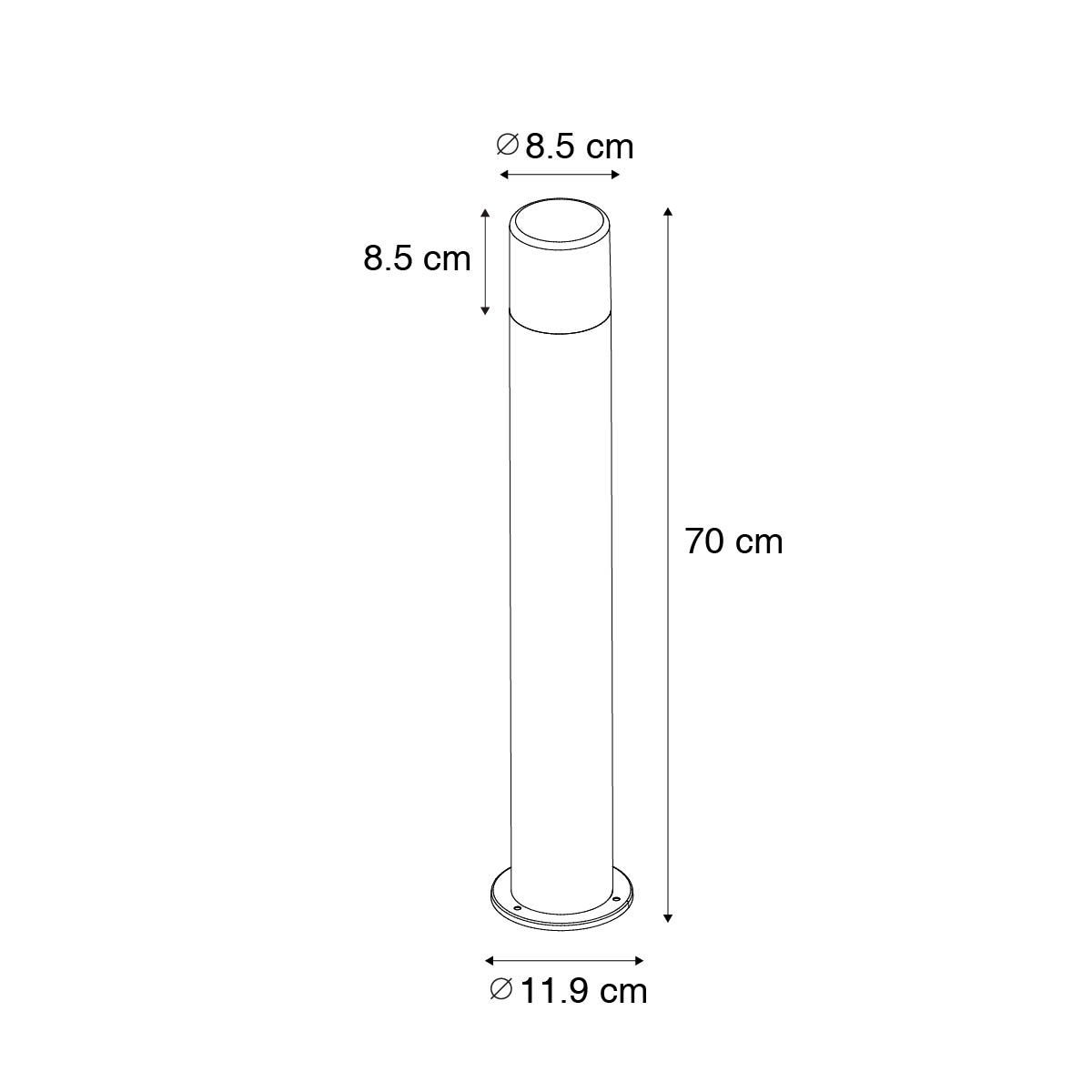 Staande buitenlamp wit met opaal witte kap 70 cm - Odense