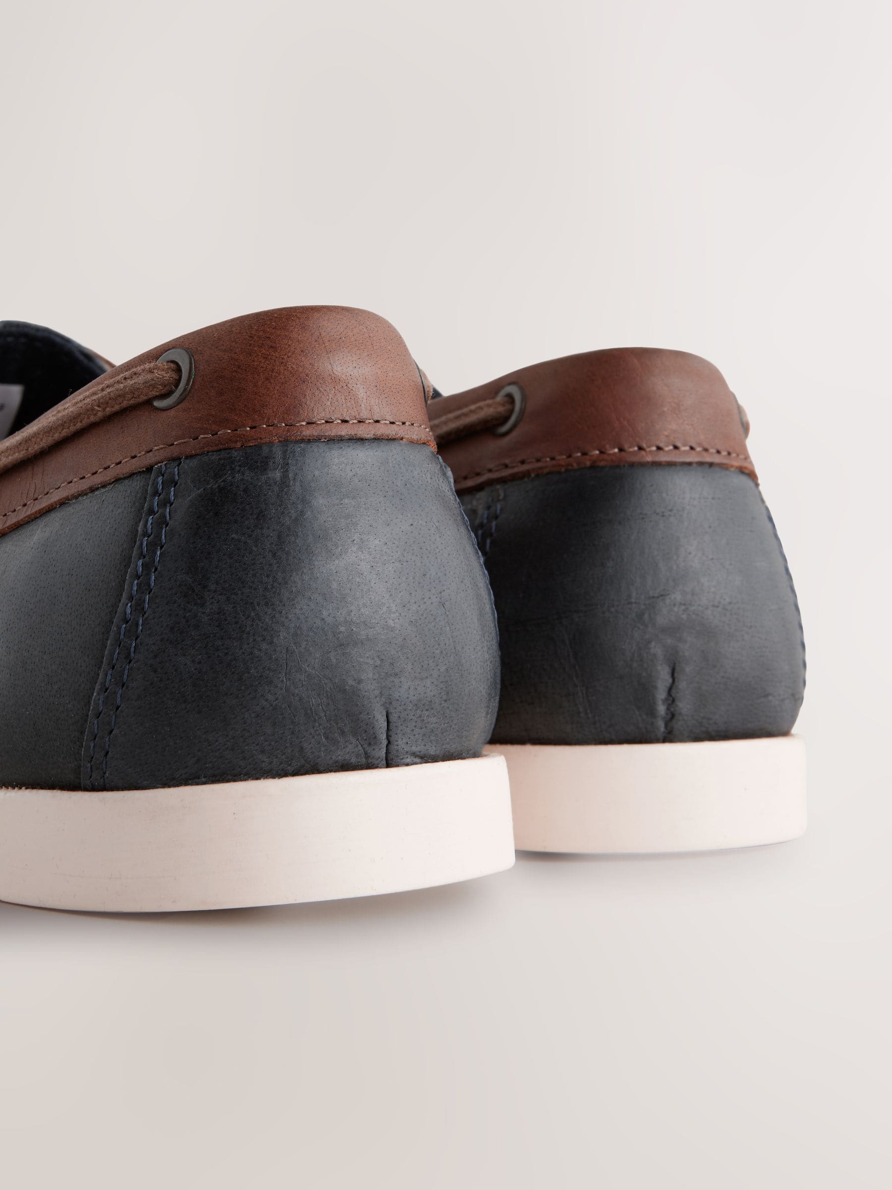 Donkerblauw - Leren bootschoen