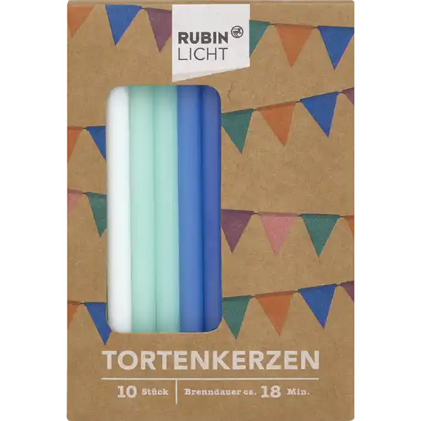Tortenkerzen Sort. pastell + gewellt