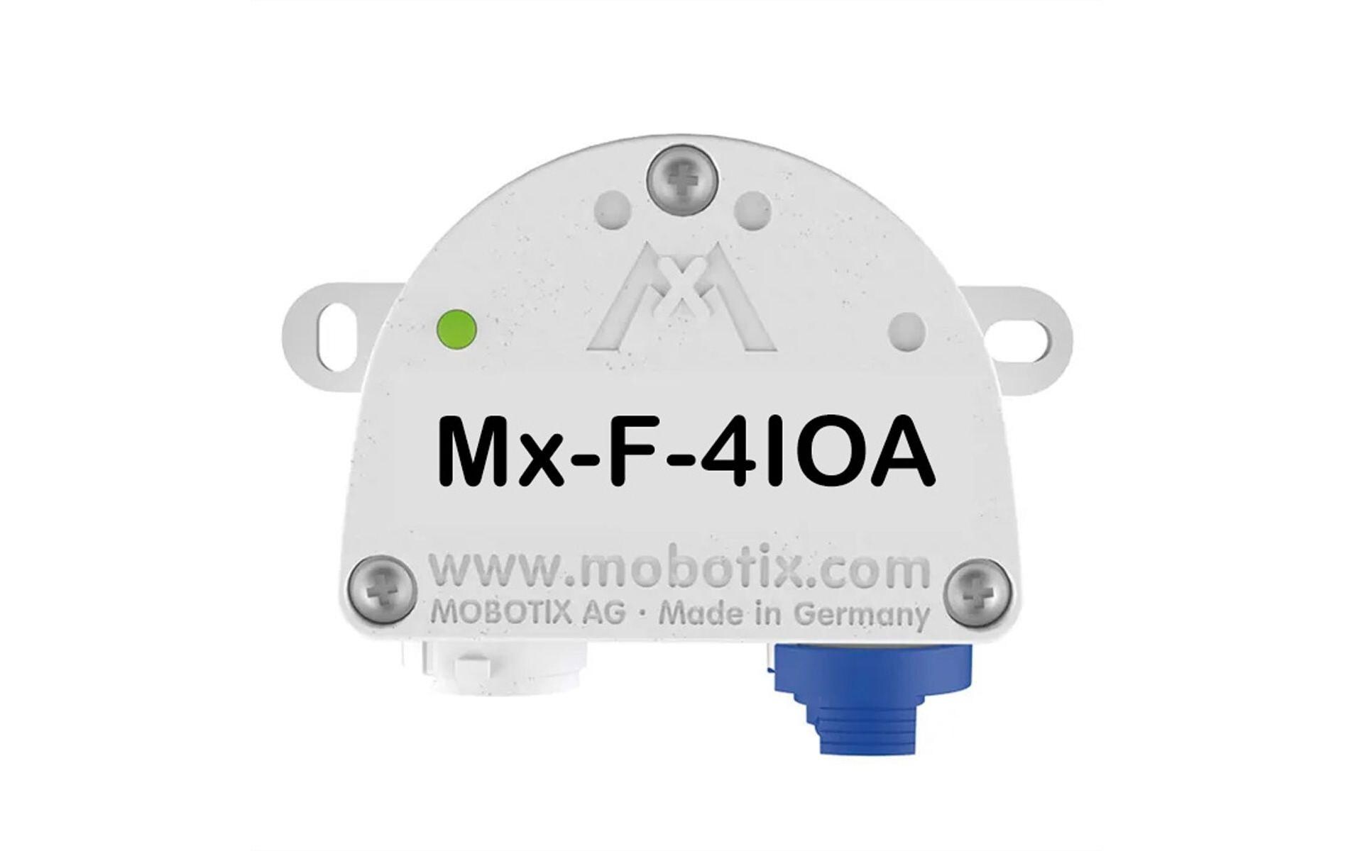 I/O-Modul Mx-F-4IOA Input/Output Box<br>Wetterfeste Lösung zur Anbindung externer Sensoren und Steuerung externer Geräte über MOBOTIX-Kameras