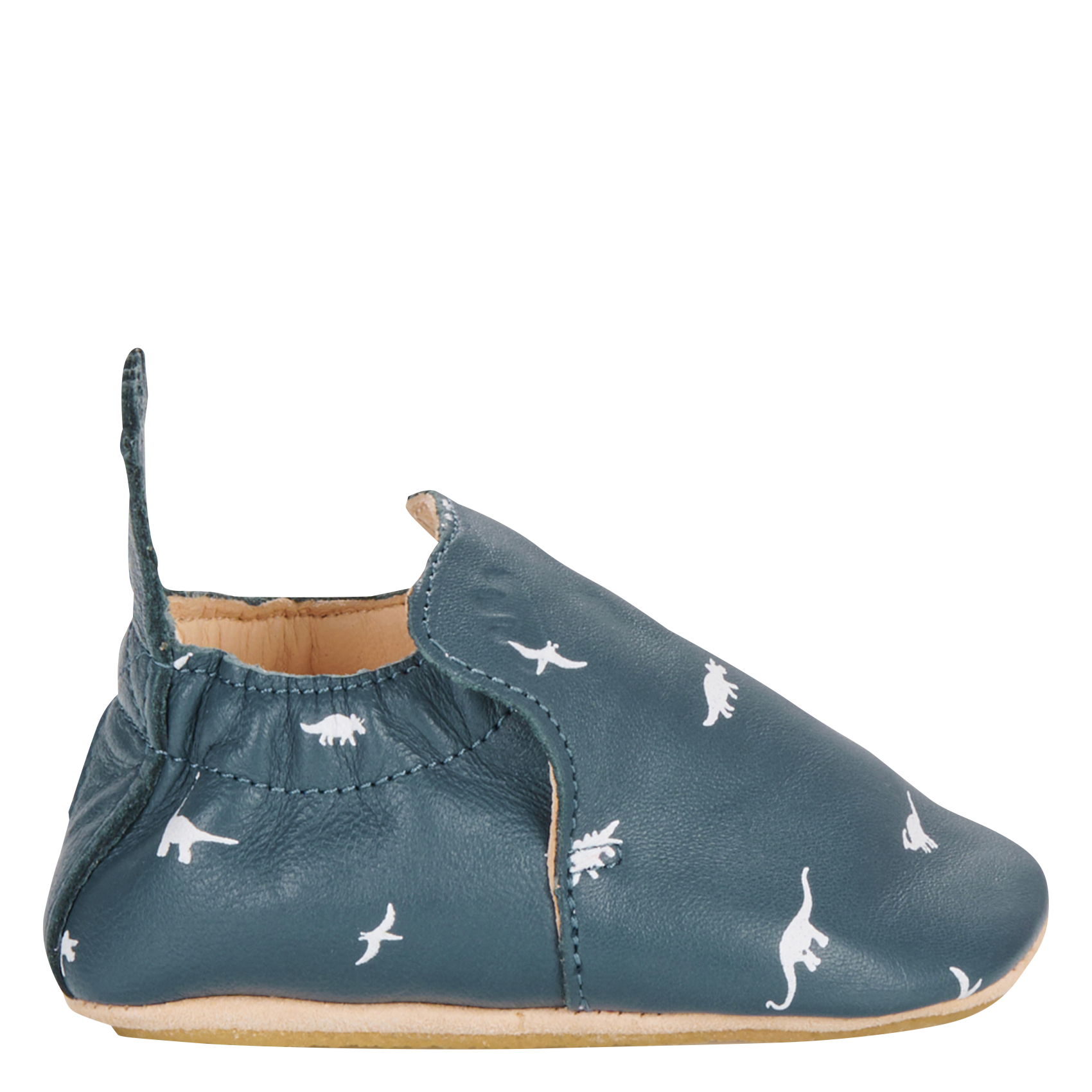 MY BLUBLU - Chaussons à imprimé dinosaures en cuir | Bleu