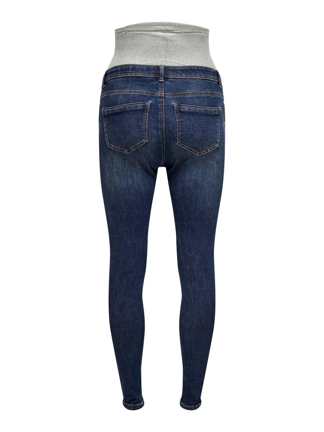 OLMWAUW Mittlere Taille Skinny Fit Jeans Dark Blue Denim