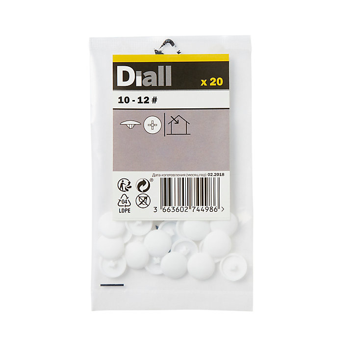 Cache-vis blanc ø10-12 mm - 20 pièces
