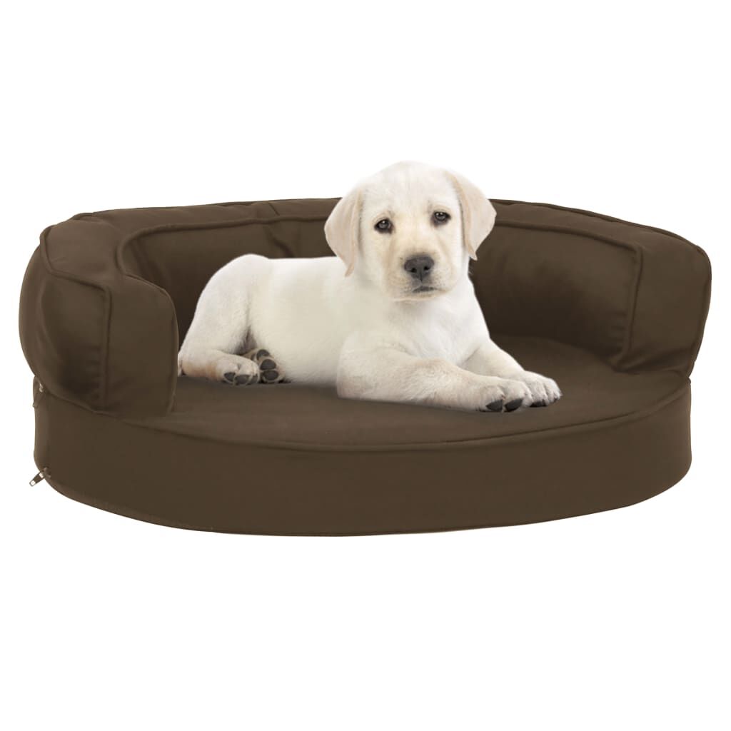 vidaXL Hondenbed, 60x42 cm, linnenlook, bruin