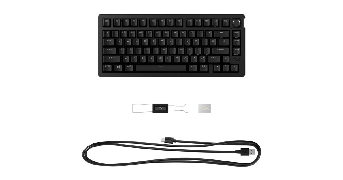 HyperXHyperX Alloy Rise 75, gaming toetsenbord  (Zwart, US lay-out, HyperX Red, 75%, RGB leds, PBT Keycaps, hot swap)