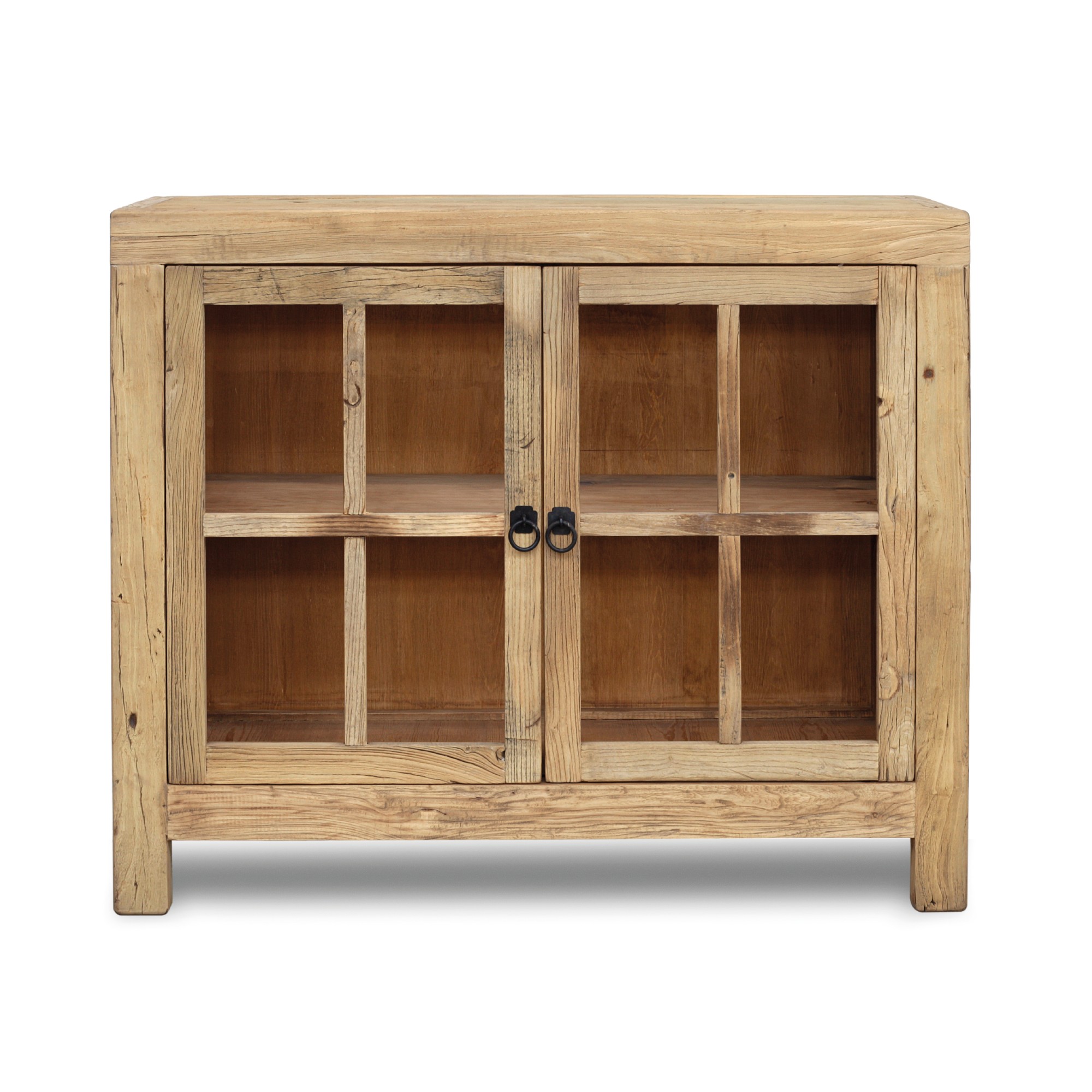 Vitrinenschrank 'Jakub', 2 Türen mit Glaseinsatz, T 40 cm, B 110 cm, H 90 cm von fischer's lagerhaus