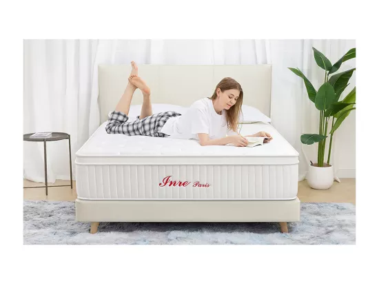Matelas 160x200 cm INRE - 30 cm mousse mémoire de forme - face hiver été - respirant - 7 zonesergonomiques