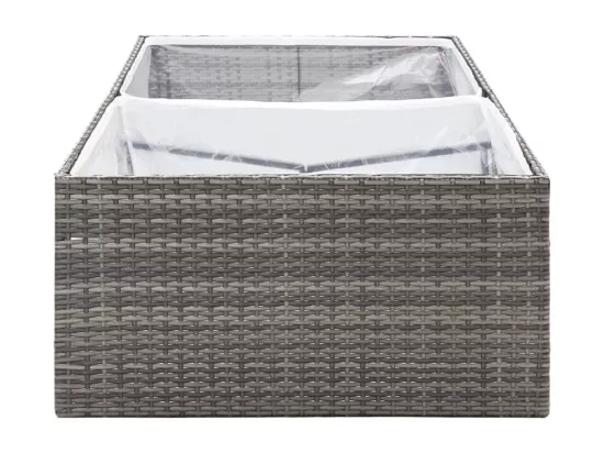 Jardinière bac lit surélevé résine grise 157 x 80 x 40 cm 02_0037450