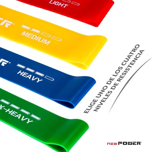 Faixas elásticas Newpower para fitness, feitas de látex natural, com altíssima resistência.