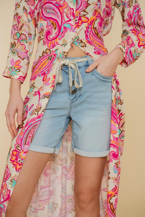 Geisha blauwe dames korte broek