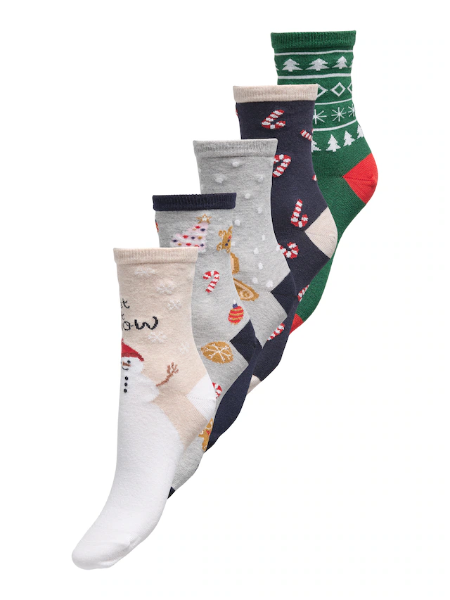 ONLY Freizeitsocken »ONLCHRISTMAS 5-PACK SOCKS IN A BOX« 5 Paar tlg.