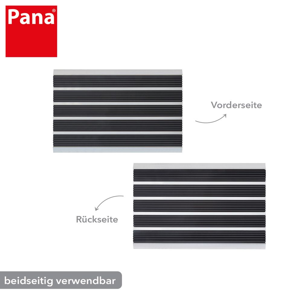 PANA® Aluminium Türmatte I Fußmatte Außen I Schmutzfangmatte I Fussabtreter mit Nadelfilzeinlagen I für den Aussenbereich I floor mat I Größe: ca. 39x60cm I verschiedene Farben
